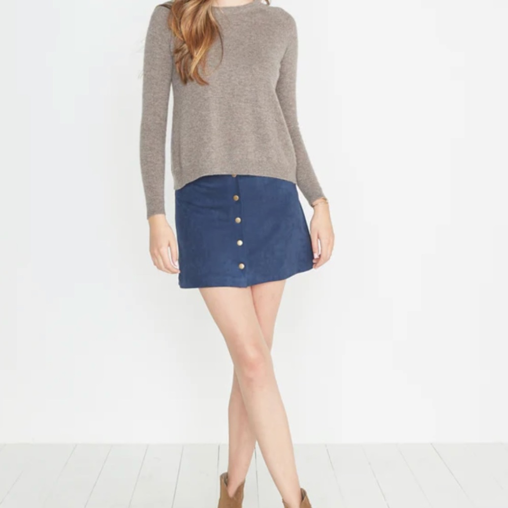 Marine Layer Rosie Vegan Suede A-Line Skirt - Picture 2 of 5